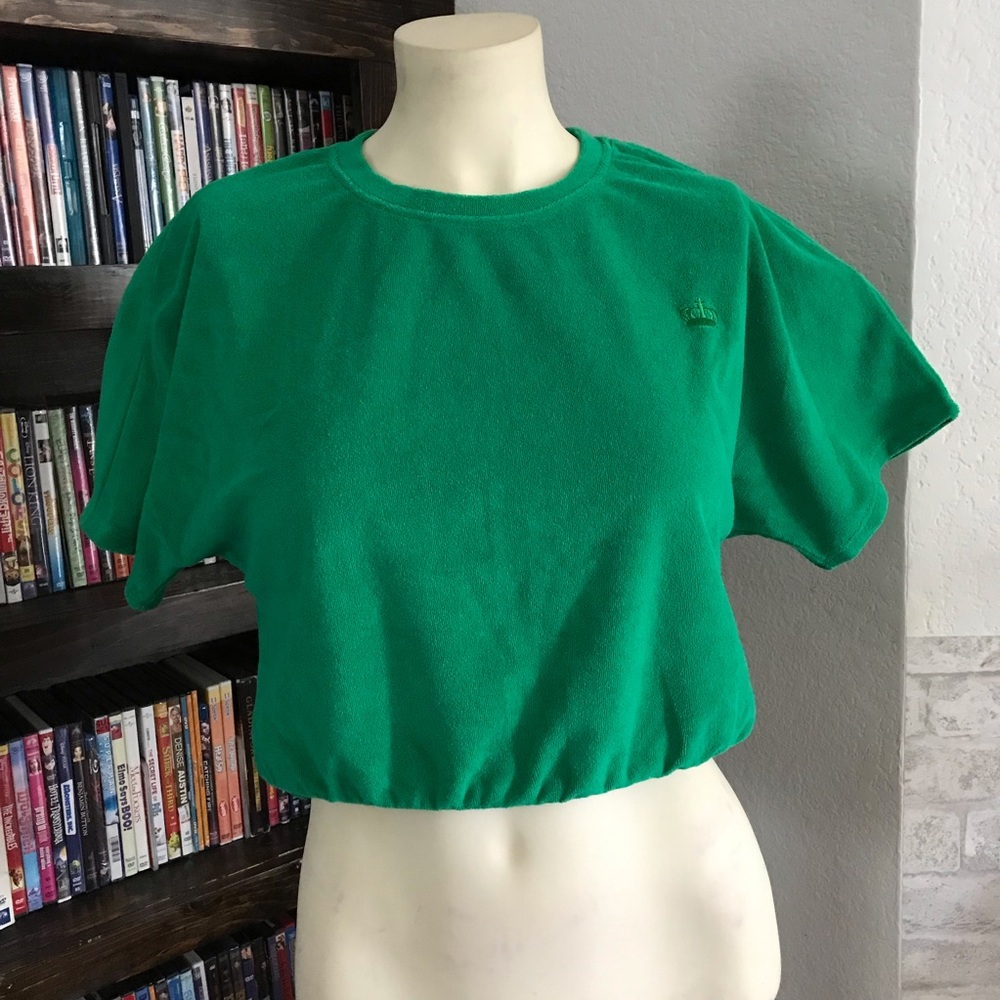 Juicy Couture Green Boxy Crop Tee Short Sleeve